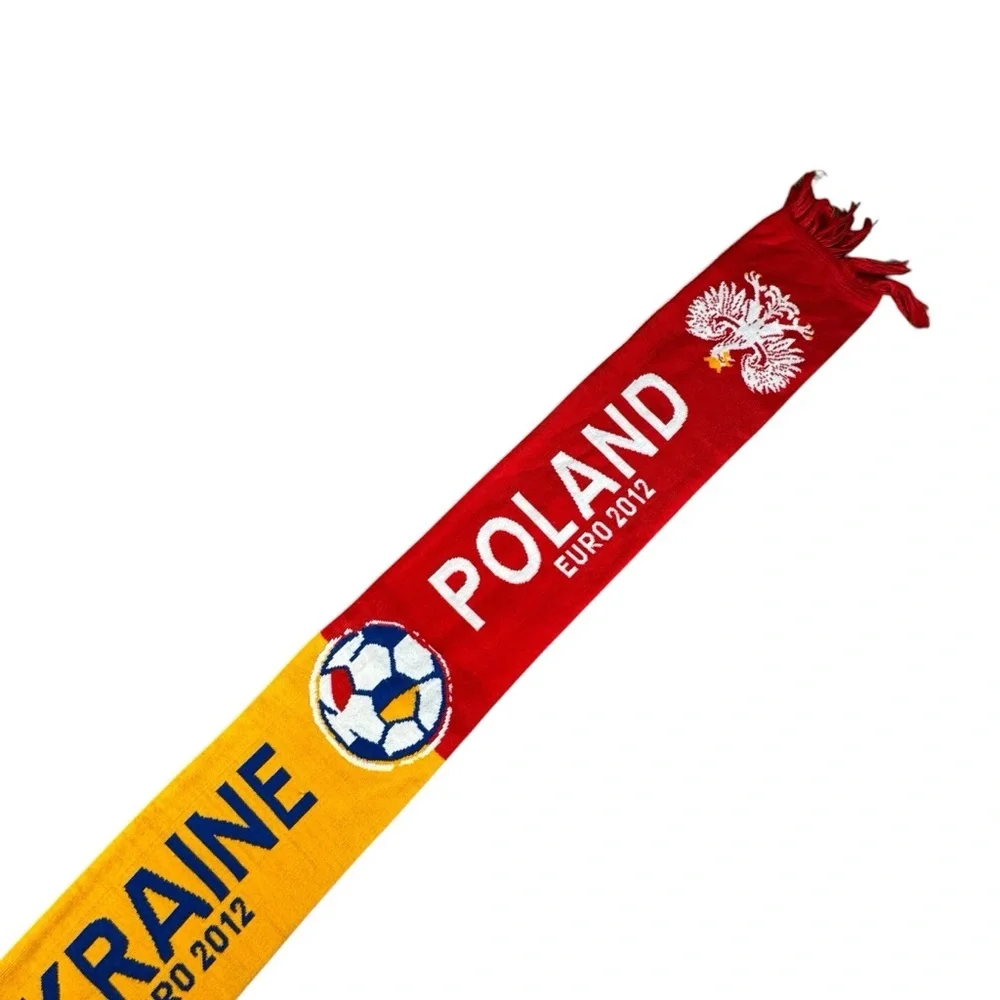 Euro 2012 Poland Ukraine Soccer Scarf Football Fan Red Blue Yellow